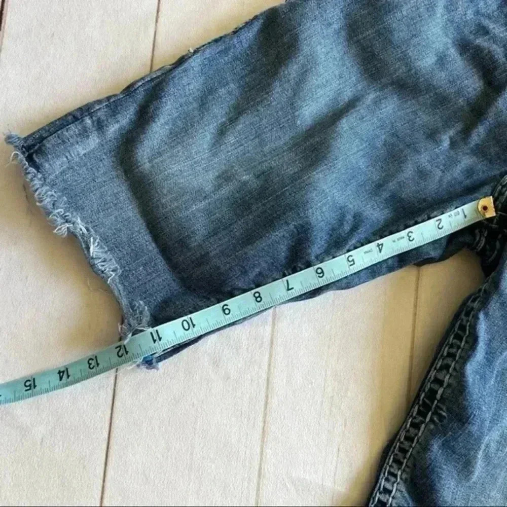 True Religion Men Ricky Straight Flap Super T Relaxed Cut Off Denim shor… - Picture 9 of 15